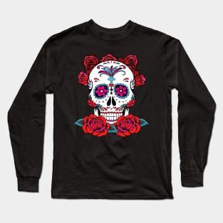 Dia De Los Muertos, Sugar Skull Design Long Sleeve T-Shirt